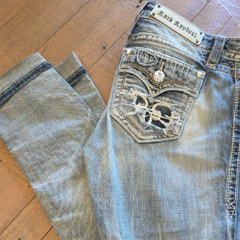 Rock Revival High DISTRESS SKINNY size 28